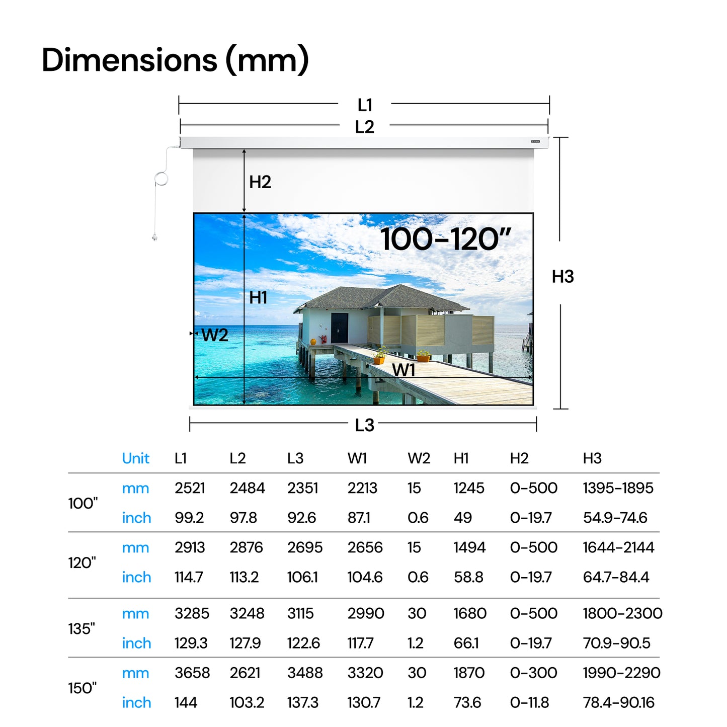 AWOL Valerion PureVision Anti-Speckle Motorized Matte White Screen (US)