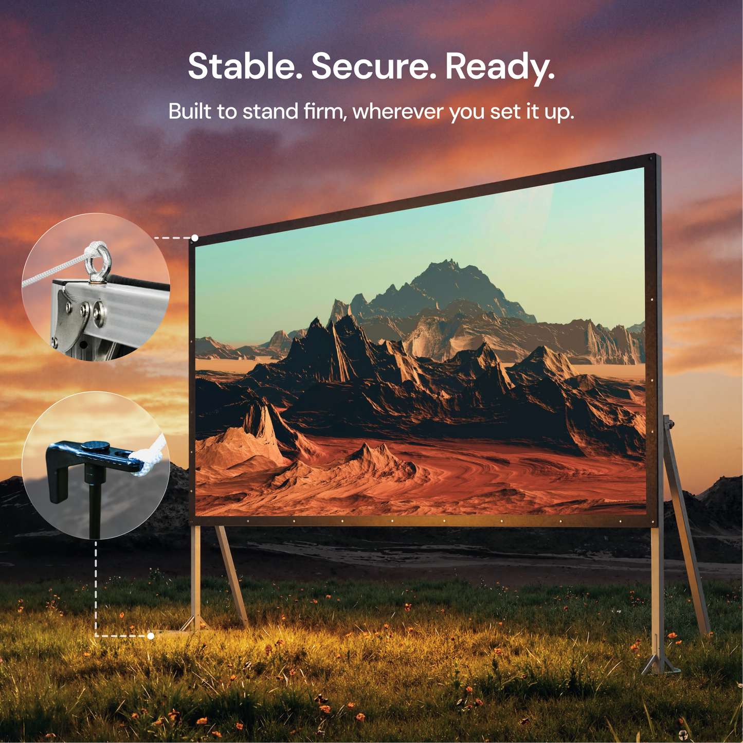 AWOL Valerion Outdoor Camping Portable Folding Matte White Screen