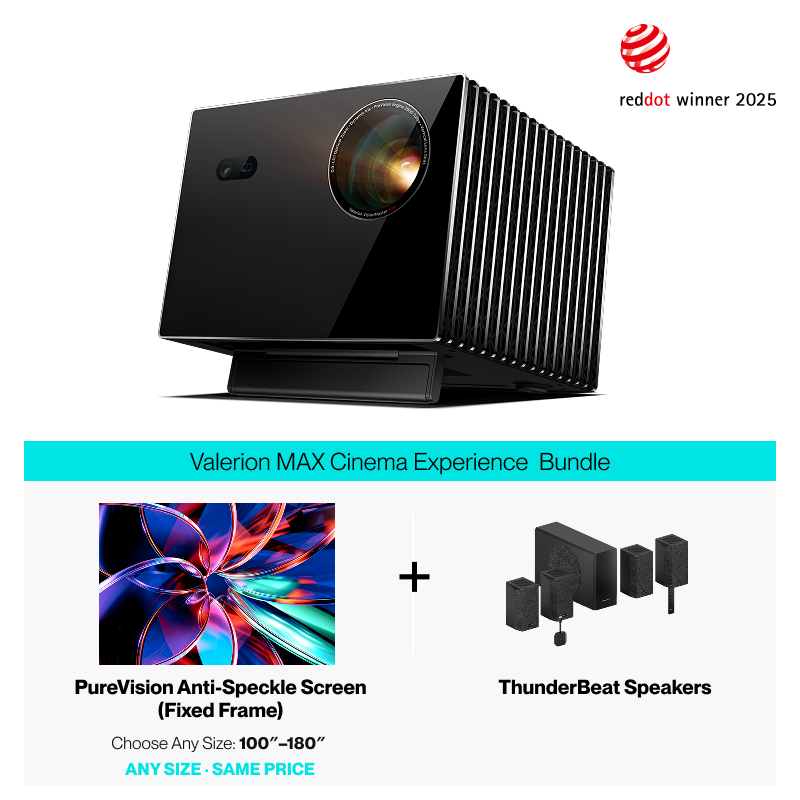 AWOL Valerion Max + PureVision Anti-Speckle Screen (Fixed Frame)+ ThunderBeat Speaker