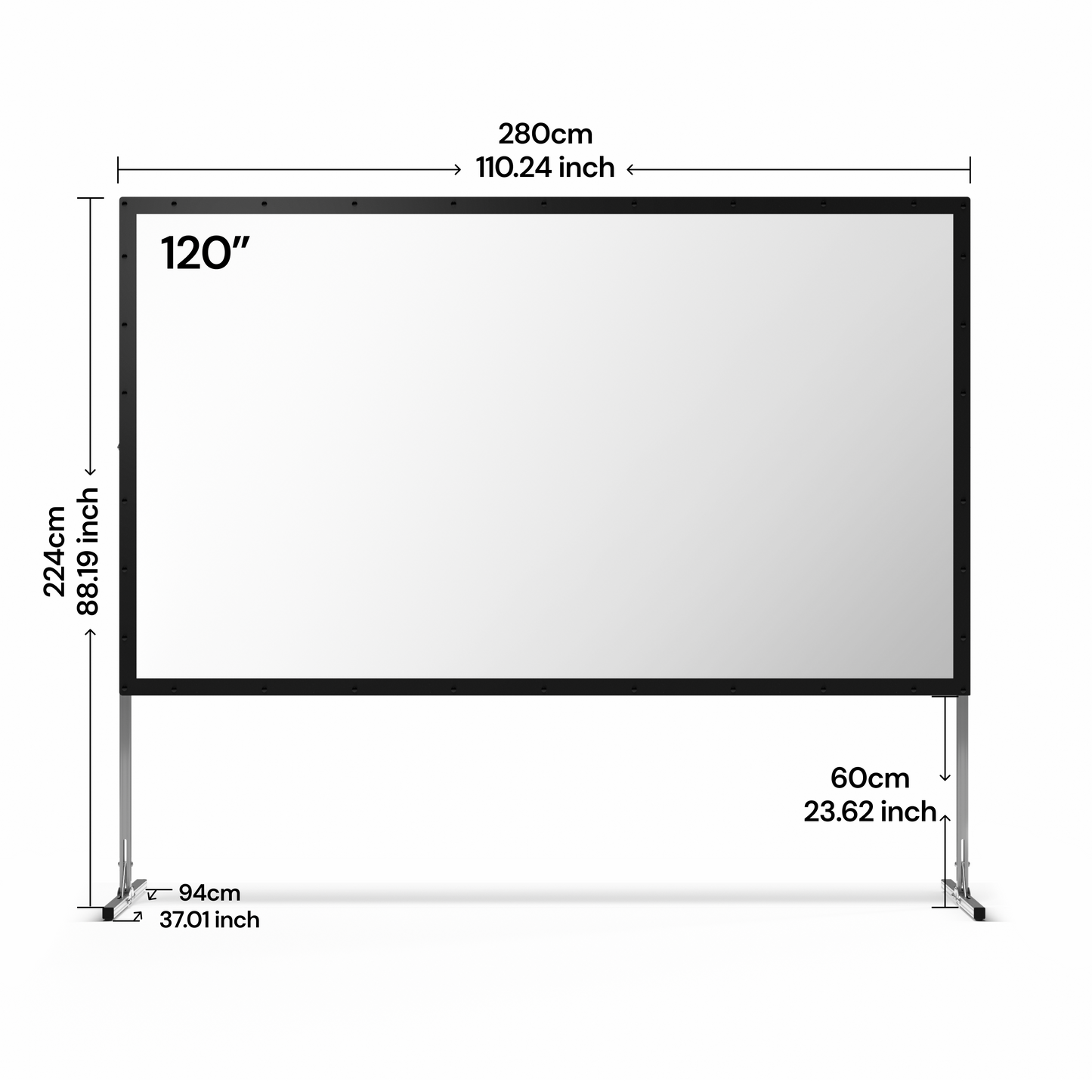 AWOL Valerion Outdoor Camping Portable Folding Matte White Screen (US)