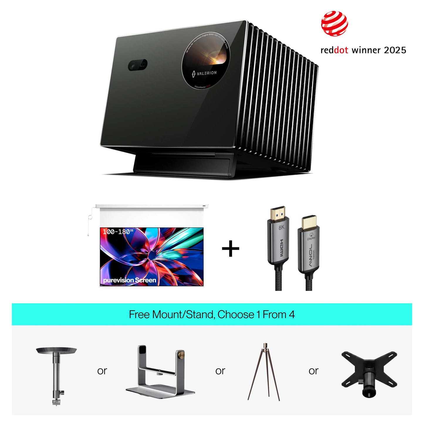AWOL Valerion Pro2 + FREE PureVision Anti-Speckle Motorized Screen&Accessories